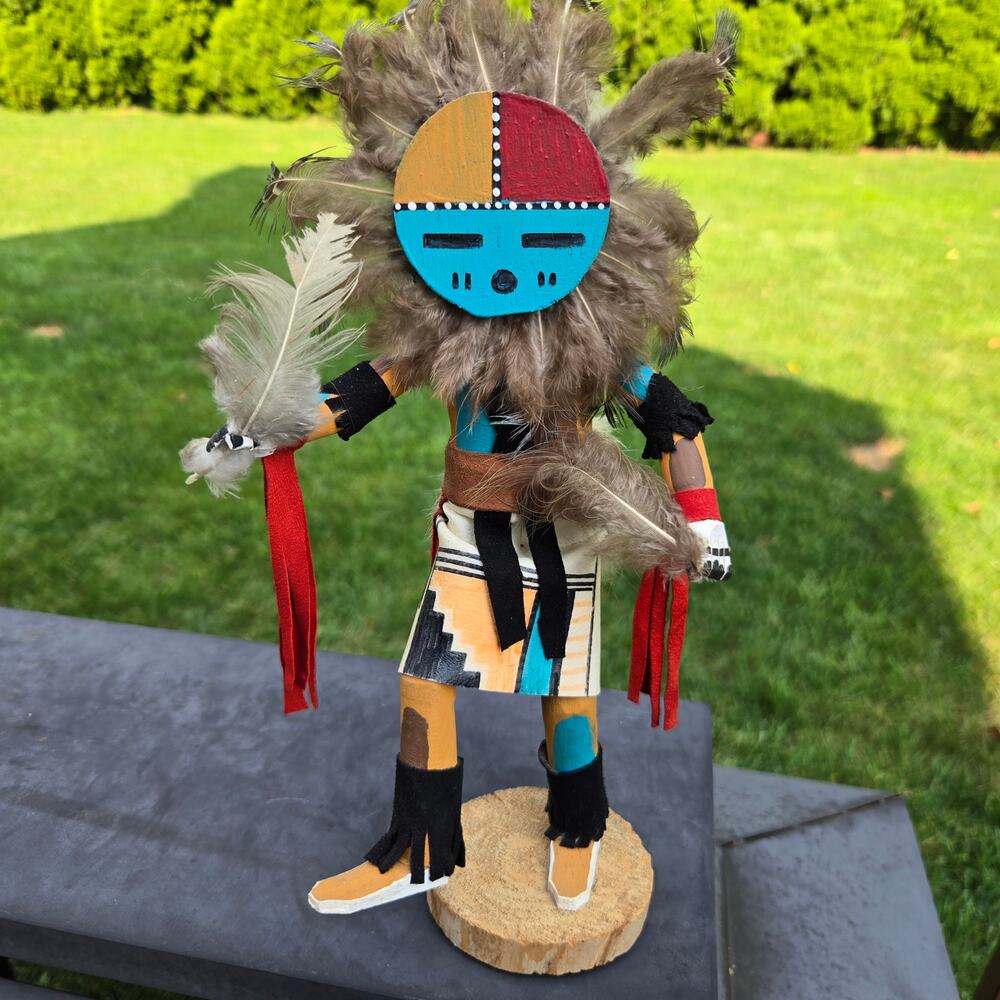 Vintage Hand-Crafted Sunface Kachina Doll Signed P Begay